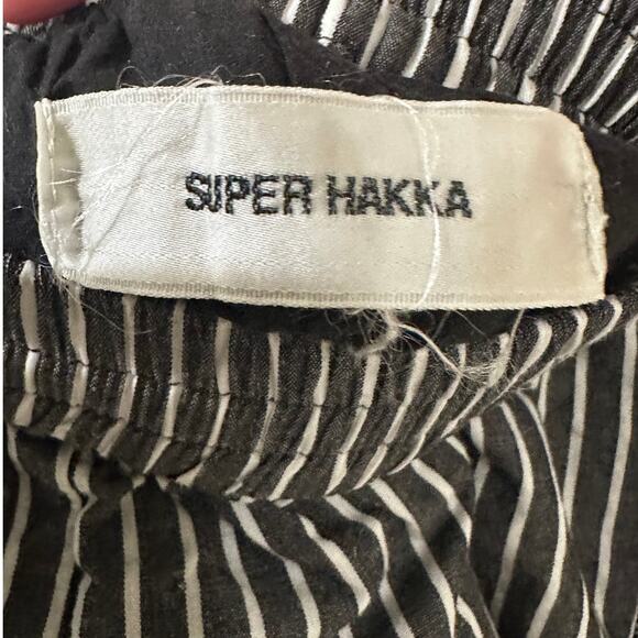 Super Hakka Japan Women's Bermuda Shorts Wide Leg Boho Floral Striped Eyelet, 6 - Picture 2 of 9